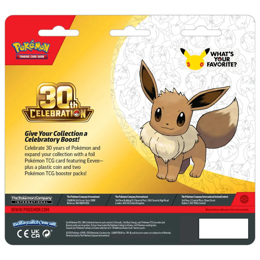 30th Celebration - 2-Pack Blister Collection: Eevee (2 Boosters)