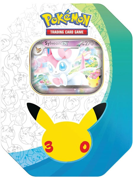 Sylveon ex - Mega Evolution: 30th Celebration Collector's Tin Box (4 Boosters)