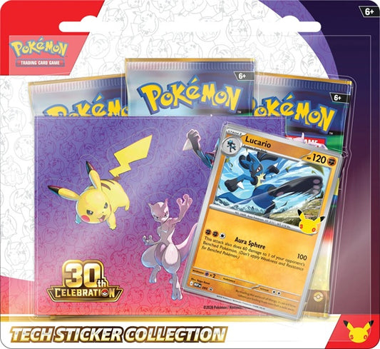 30th Celebration - Tech Sticker Collection Blister: Lucario (3 Boosters)